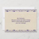 Tribal Adventure Navy Blue Baby shower Bedankkaart (Achterkant)