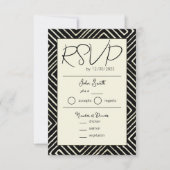 Tribal African Black and White RSVP Kaartje (Voorkant)