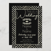 Tribal African Black and White Wedding Kaart (Voorkant / Achterkant)