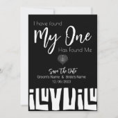 Tribal African Black and White Wedding Save The Date (Voorkant)