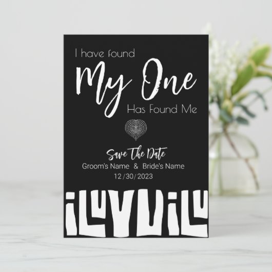 Tribal African Black and White Wedding Save The Date (Staand voorkant)