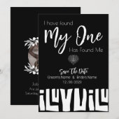 Tribal African Black and White Wedding Save The Date (Voorkant / Achterkant)