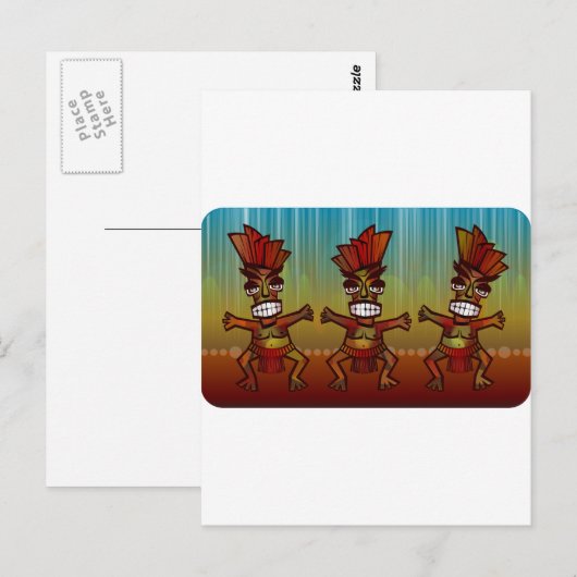 Tribal African Dance Briefkaart (Voorkant / Achterkant)