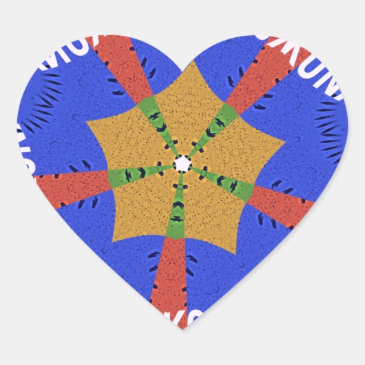 Tribal African Design: Hakuna Matata Hart Sticker (Voorkant)