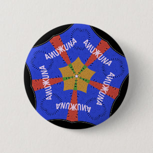 Tribal African Design: Hakuna Matata Ronde Button 5,7 Cm