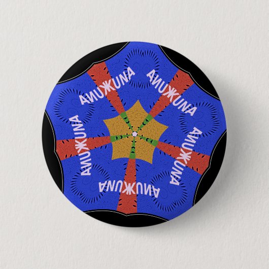 Tribal African Design: Hakuna Matata Ronde Button 5,7 Cm (Voorkant)