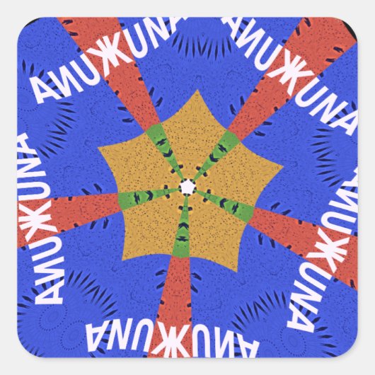 Tribal African Design: Hakuna Matata Vierkante Sticker (Voorkant)