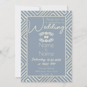 Tribal African Dusty Blue Wedding Kaart