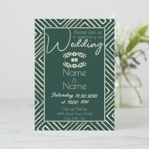 Tribal African Hunter Green Wedding Kaart