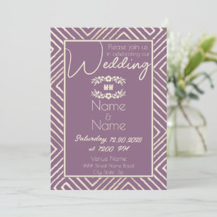 Tribal African Lavender Paars Wedding Kaart
