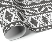 Tribal African Pattern Ethnic Black White Cadeaupapier (Rol Hoek)