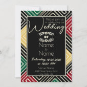 Tribal African Red Green Black Wedding Kaart (Voorkant)