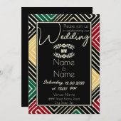 Tribal African Red Green Black Wedding Kaart (Voorkant / Achterkant)