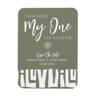 Tribal African Sage Green Wedding Magneet