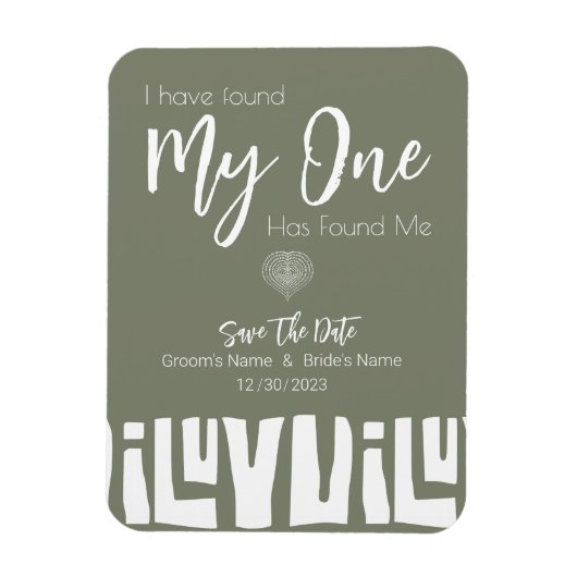 Tribal African Sage Green Wedding Magneet (Verticaal)