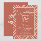 Tribal African Salmon Oranje Wedding Kaart (Voorkant / Achterkant)