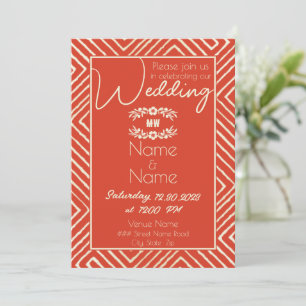 Tribal African Spicy Oranje Wedding Kaart