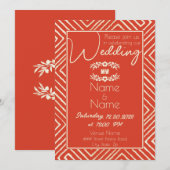 Tribal African Spicy Oranje Wedding Kaart (Voorkant / Achterkant)
