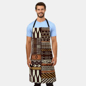 Tribal African style fabric patchwork abstract vin Schort (Gedragen)