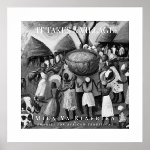 Tribal African Village Poster