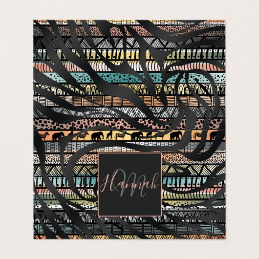Tribal African Zebra Stripes Pattern Visitekaartje (Buitenkant ongevouwen)