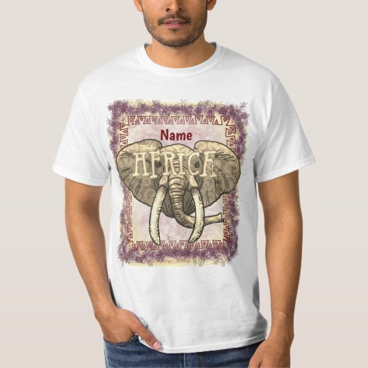 Tribal Afrika Olifant T-shirt (Voorkant)