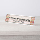 Tribal Afrika Patroon Etnisch Bureau Naambordje (Voorkant)