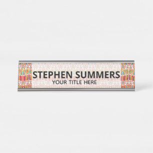 Tribal Afrika Patroon Etnisch Bureau Naambordje