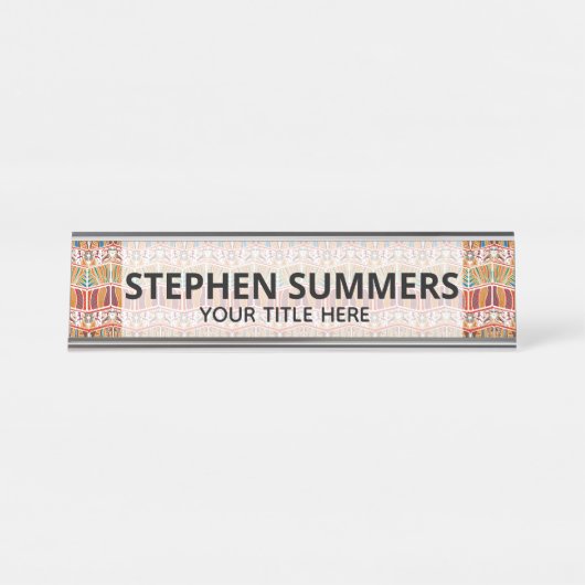 Tribal Afrika Patroon Etnisch Bureau Naambordje (Voorkant)