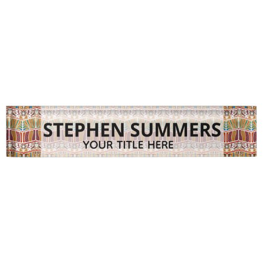 Tribal Afrika Patroon Etnisch Naambordje (Voorkant)