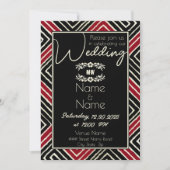 Tribal Afrikaans rood en zwart bruiloft Kaart (Voorkant)