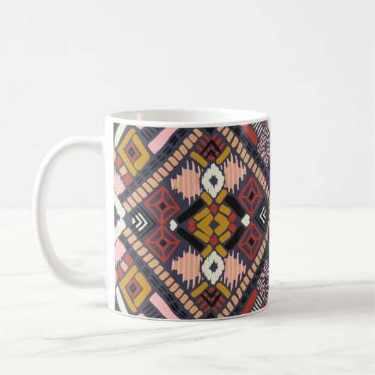 Tribal Afrikaanse Chevron Aztec Patroon Koffiemok (Links)