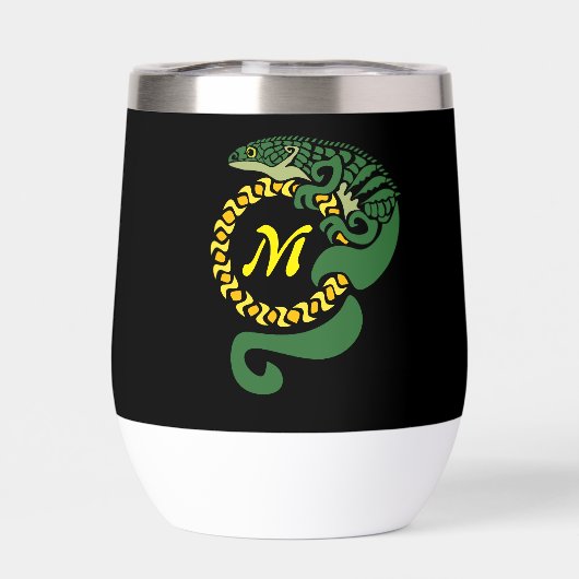 Tribal Alligator Lizard Hugging Sun Monogram (Achterkant)