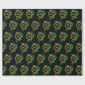 Tribal Alligator Lizard Hugging Sun Monogram Cadeaupapier (Vlak)