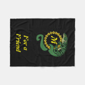 Tribal Alligator Lizard Hugging Sun Monogram Fleece Deken (Voorkant (Horizontaal))