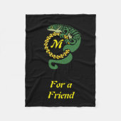 Tribal Alligator Lizard Hugging Sun Monogram Fleece Deken (Voorkant)