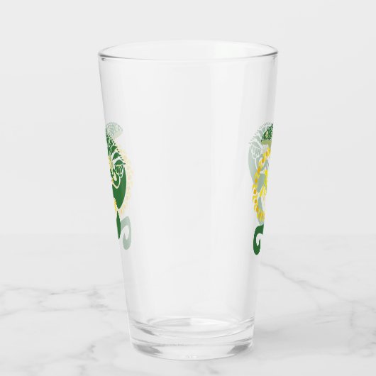 Tribal Alligator Lizard Hugging Sun Monogram Glas (Rechts)