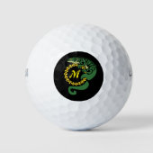 Tribal Alligator Lizard Hugging Sun Monogram Golfballen (Voorkant)