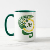 Tribal Alligator Lizard Hugging Sun Monogram Mok (Links)
