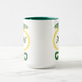 Tribal Alligator Lizard Hugging Sun Monogram Mok (Midden)