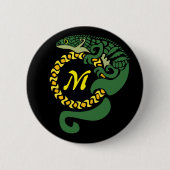 Tribal Alligator Lizard Hugging Sun Monogram Ronde Button 5,7 Cm (Voorkant)