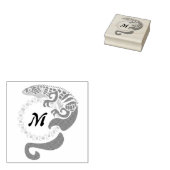 Tribal Alligator Lizard Hugging Sun Monogram Rubberstempel (Gestempeld)