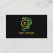 Tribal Alligator Lizard Hugging Sun Monogram Visitekaartje (Voorkant)