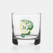 Tribal Alligator Lizard Hugging Sun Monogram Whisky Glas (Voorkant)