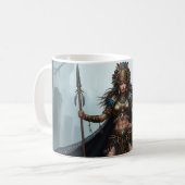Tribal Amazon Queen Mug – Ancient Warrior Fantasy  Koffiemok (Voorkant links)