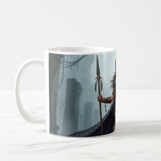 Tribal Amazon Queen Mug – Ancient Warrior Fantasy  Koffiemok (Links)