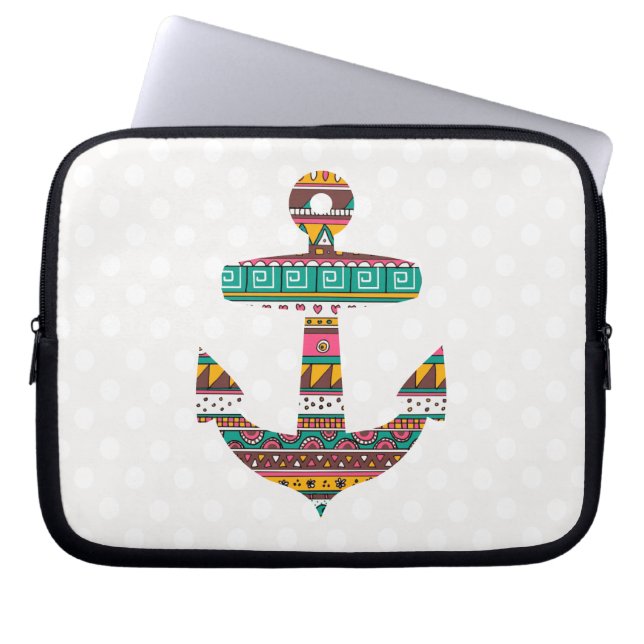 Tribal Anchor Laptop Sleeve (Voorkant)