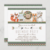 Tribal Animal Kinder Indiase verjaardagsfeestje Kaart (Voorkant / Achterkant)