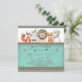 Tribal Animal Kinder Native American verjaardagsfe Kaart (Staand voorkant)