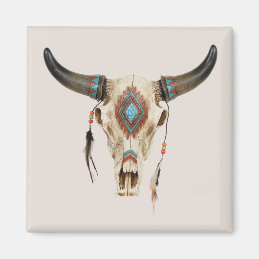 Tribal Animal Skull Magneet (Voorkant)
